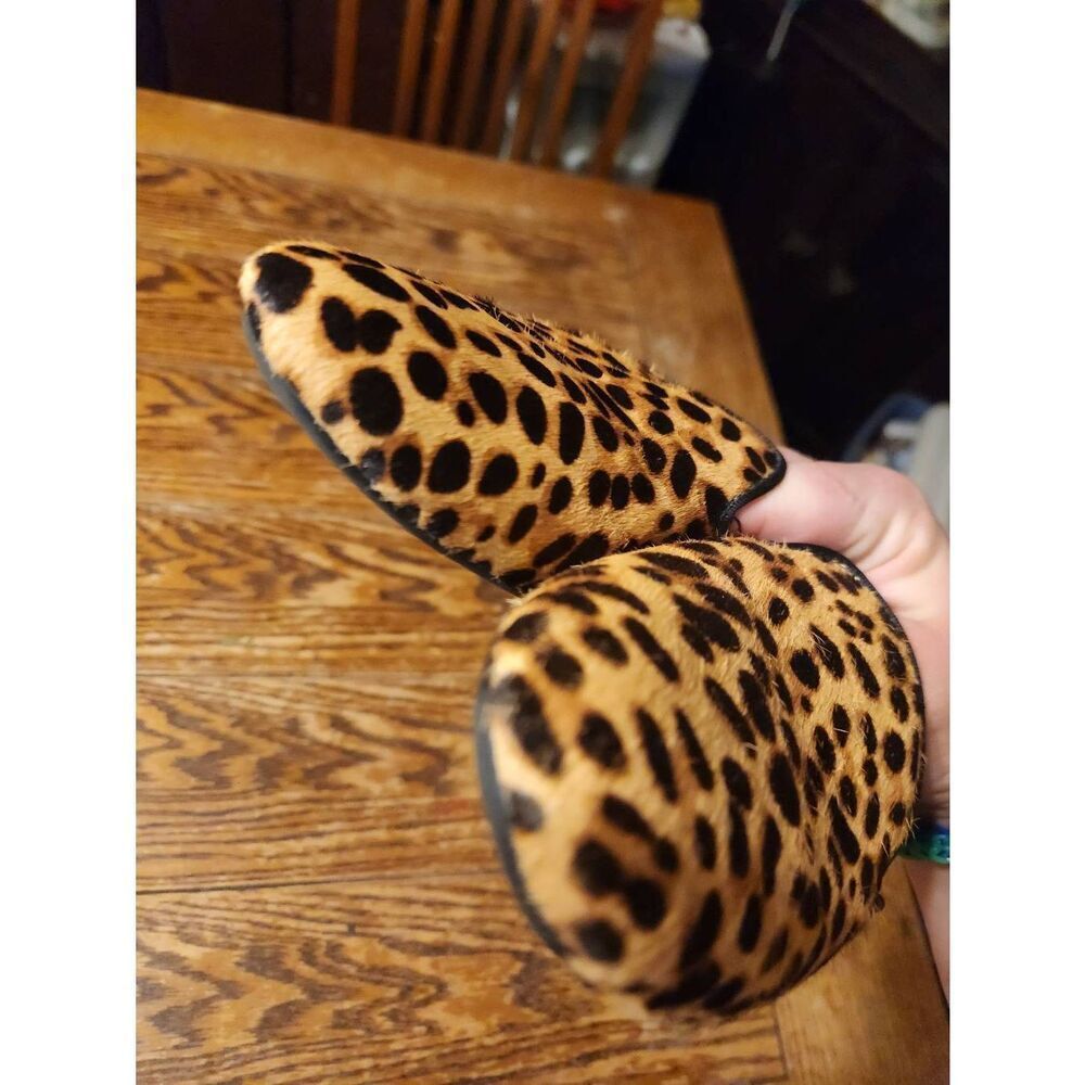 Birdies Phoebe Cheetah Quilted Mules Size 7 - Picture 3 of 4